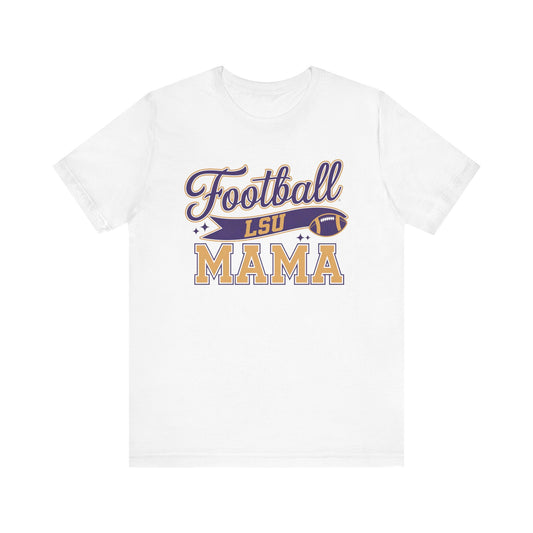 LSU Football Mama Tee, Unisex Jersey Tee, Football Mom Shirt, Game Day Apparel, Sporty T-Shirt