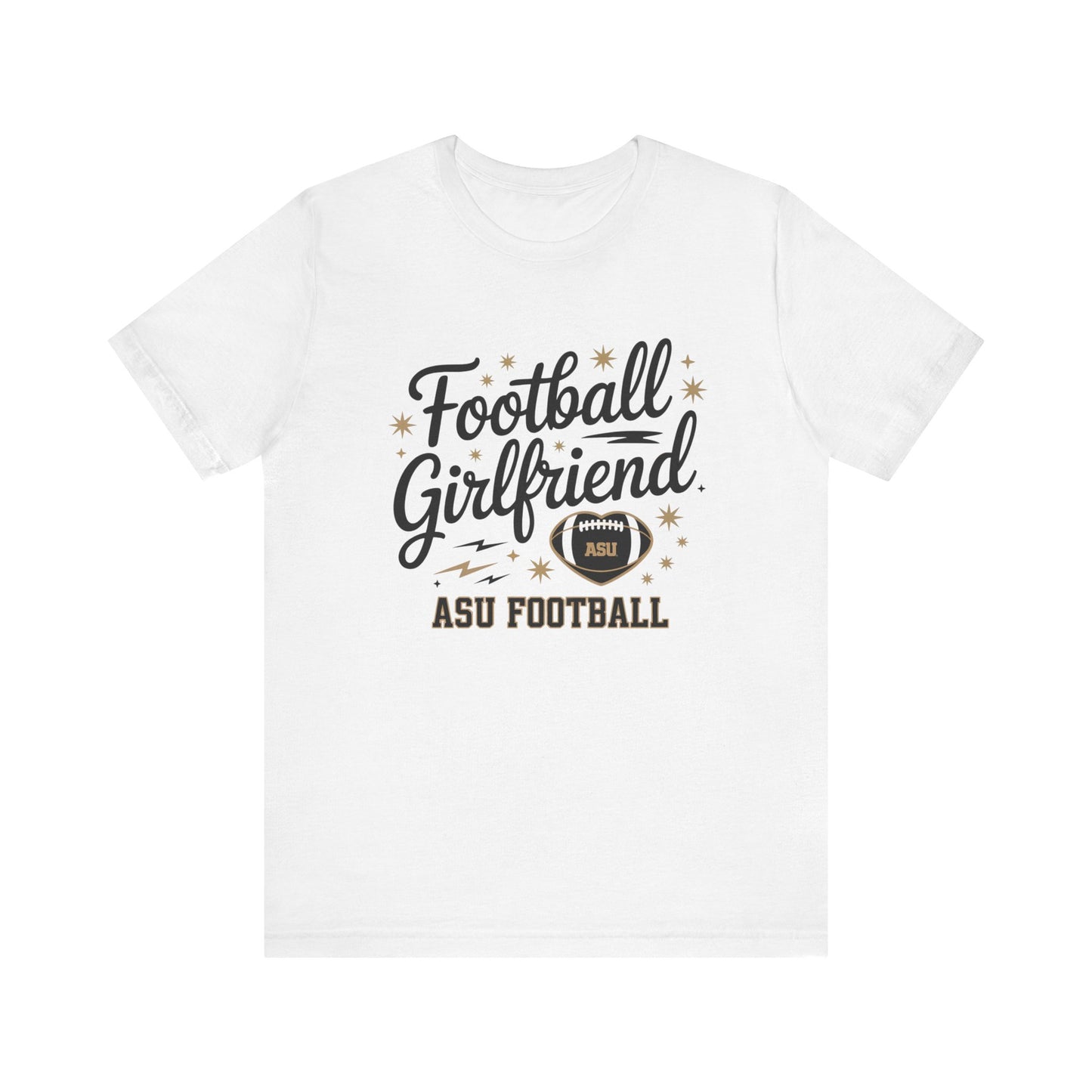 Football Girlfriend Tee, Unisex Jersey Short Sleeve T-Shirt for Game Day, Sports Fan Apparel, Cheerleading Gift, ASU Football Merchandise