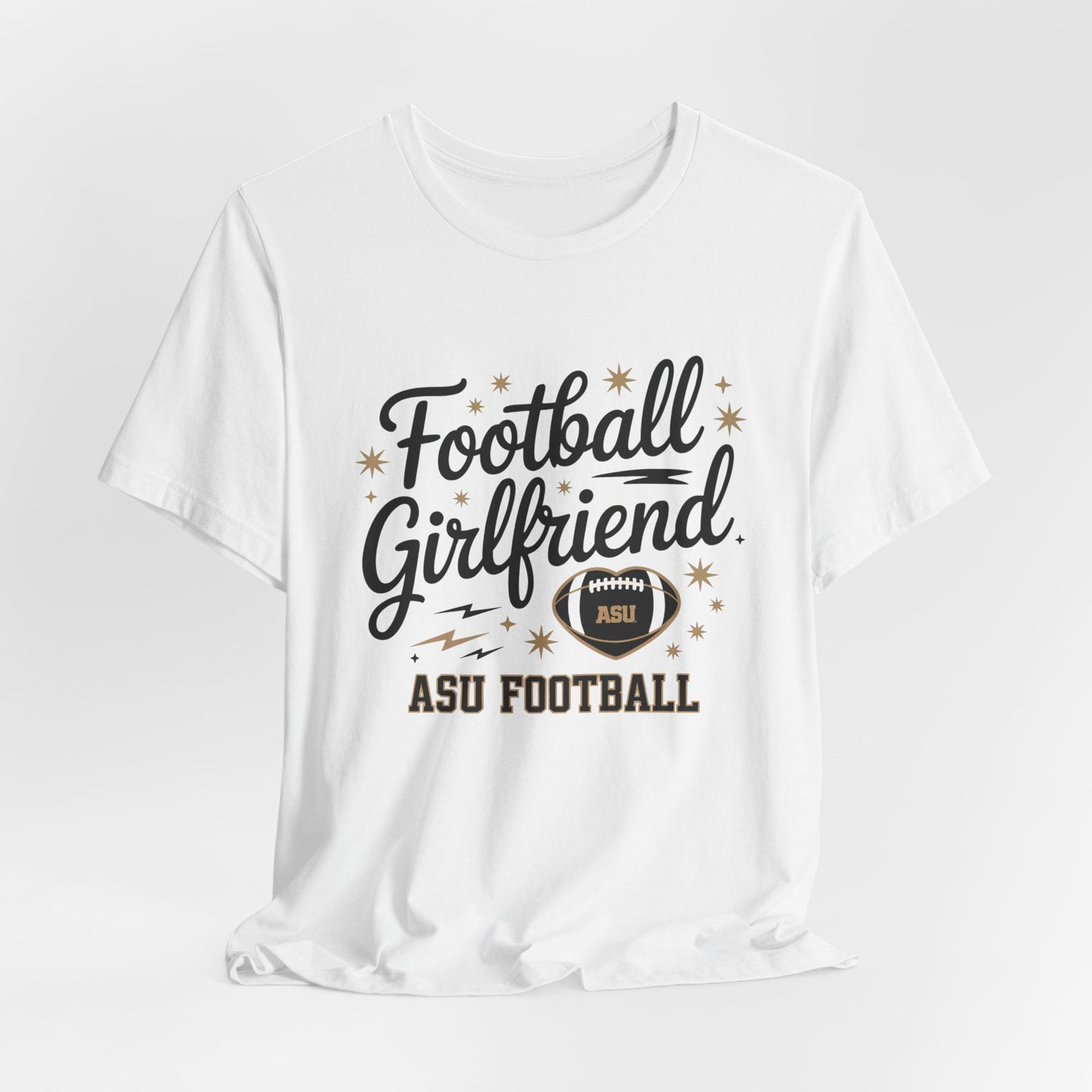Football Girlfriend Tee, Unisex Jersey Short Sleeve T-Shirt for Game Day, Sports Fan Apparel, Cheerleading Gift, ASU Football Merchandise