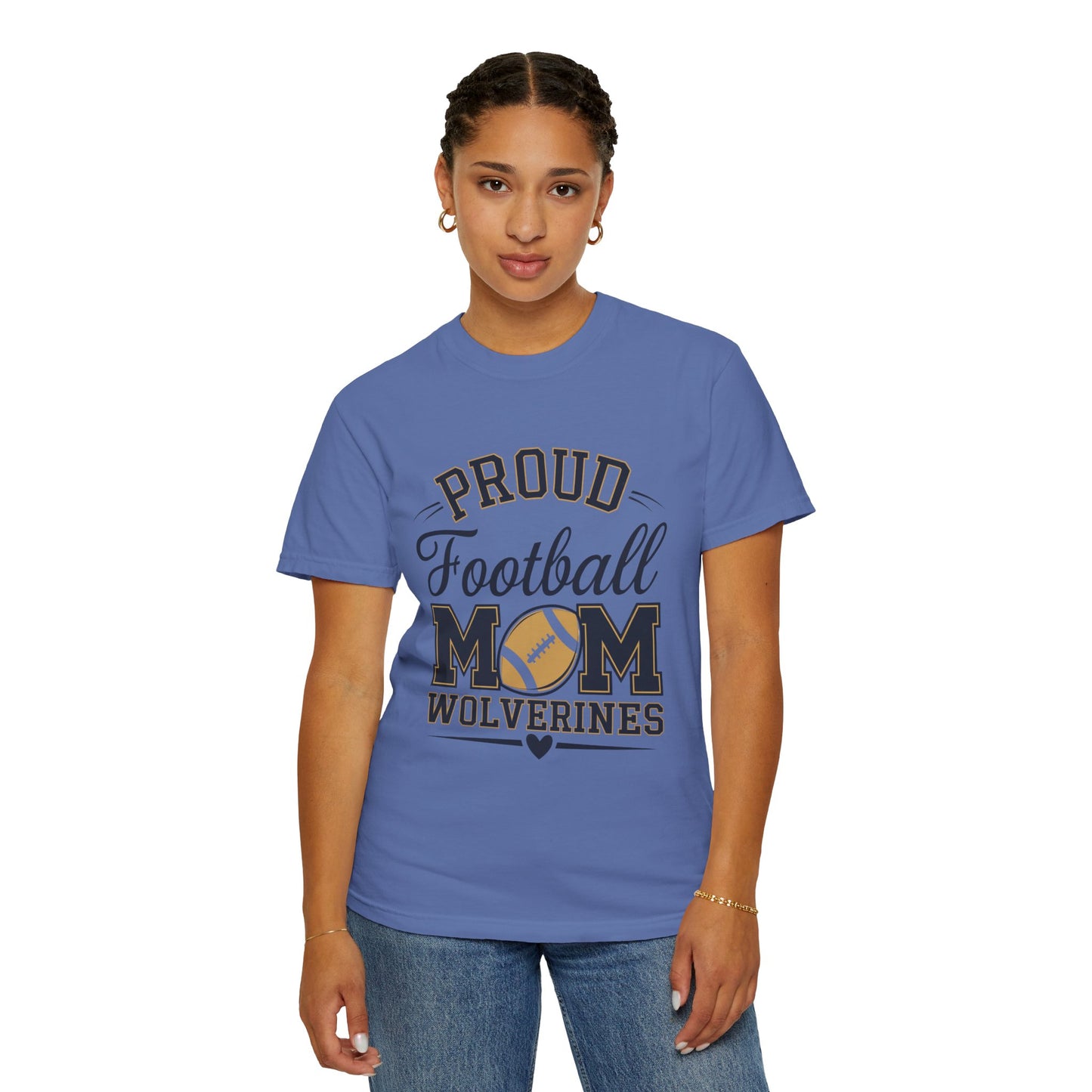 Football Mom Garment-Dyed T-shirt - Spirited Proud Fan Tee