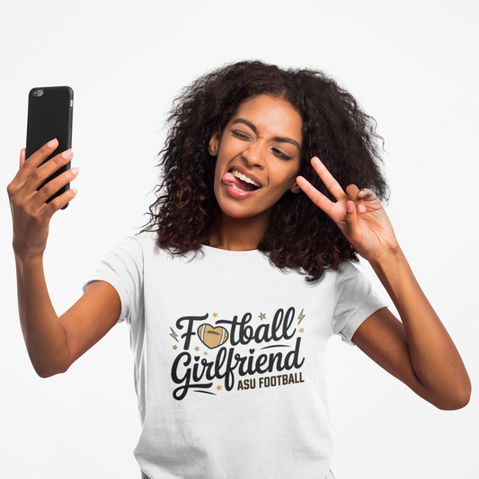 Football Girlfriend Unisex Tee | Supportive Sports Shirt, Casual Wear, Gift Idea for Football Fans, Game Day Tee, College Apparel