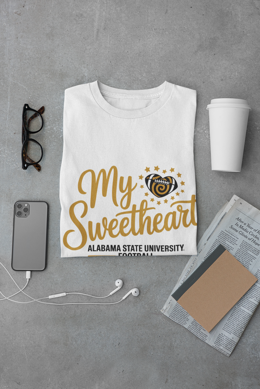 My Sweetheart Football Tee, Unisex Jersey Short Sleeve Tee, Game Day Shirt, College Football Apparel, Girlfriend Gift Idea, School [...]