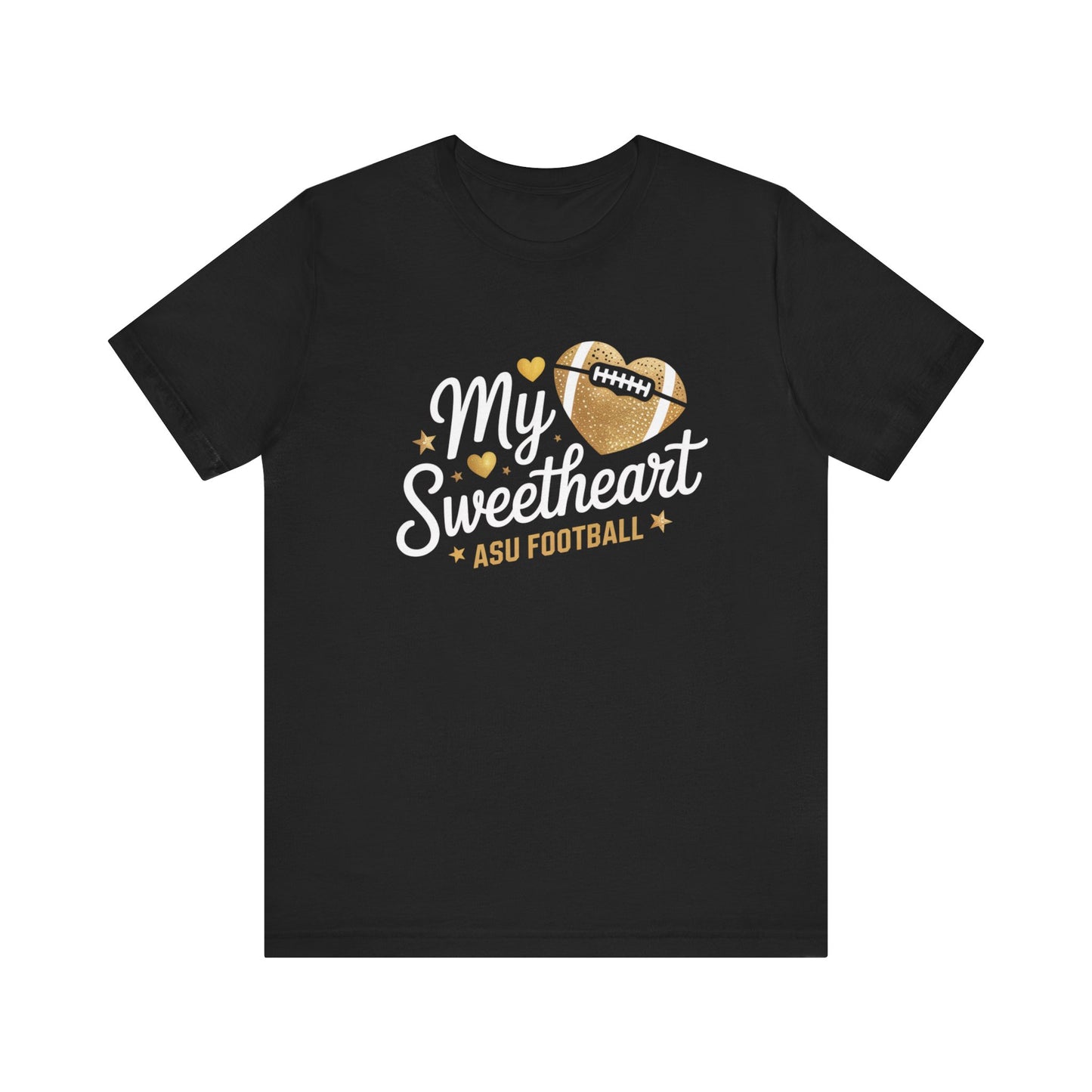 ASU Football Heart Unisex Tee, Casual Sportswear, Game Day Shirt, Arizona State Fan Tee, Unique Gift for Sports Lovers